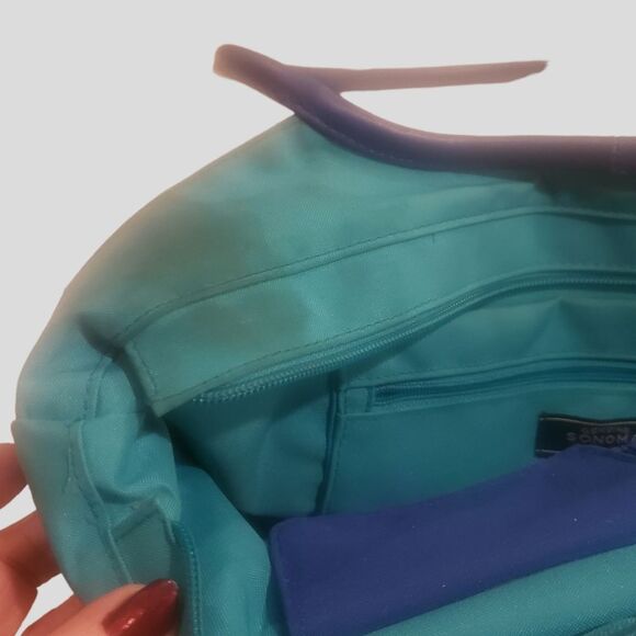 Genuine Sonoma Jean Company blue/turquoise canvas beach tote. - Picture 7 of 7